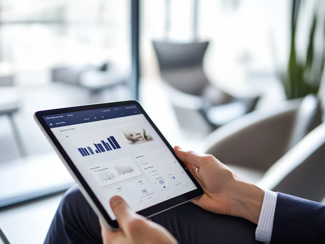 Audit terrain d'un mobilier de bureau avec tablette