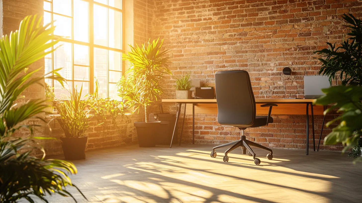 Espace de bureau revalorisé avec mobilier de seconde vie